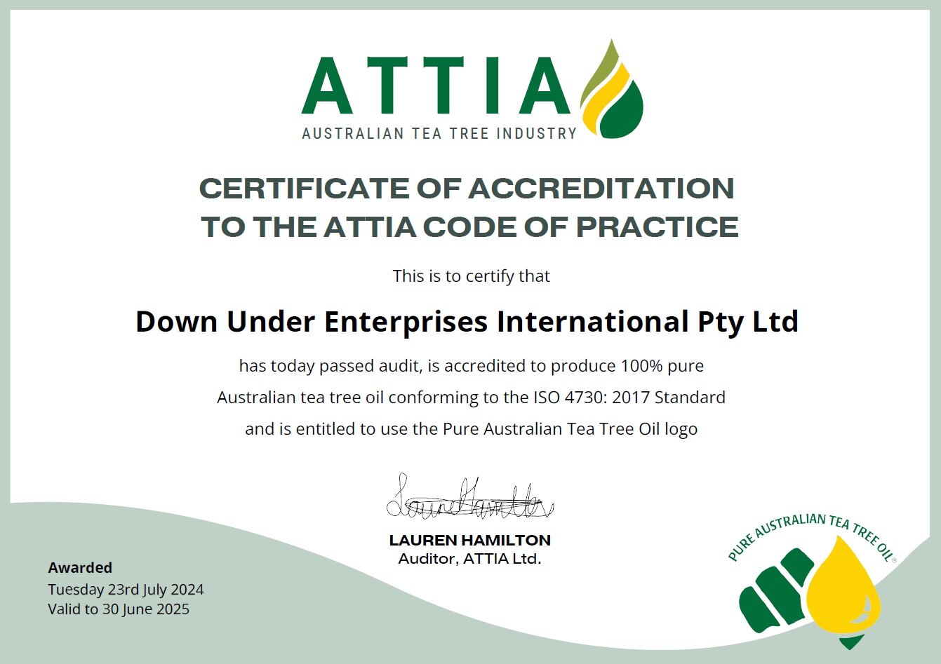 ATTIA Code of Practice Certification